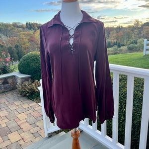 NWT Frame Burgundy Blouse Size M